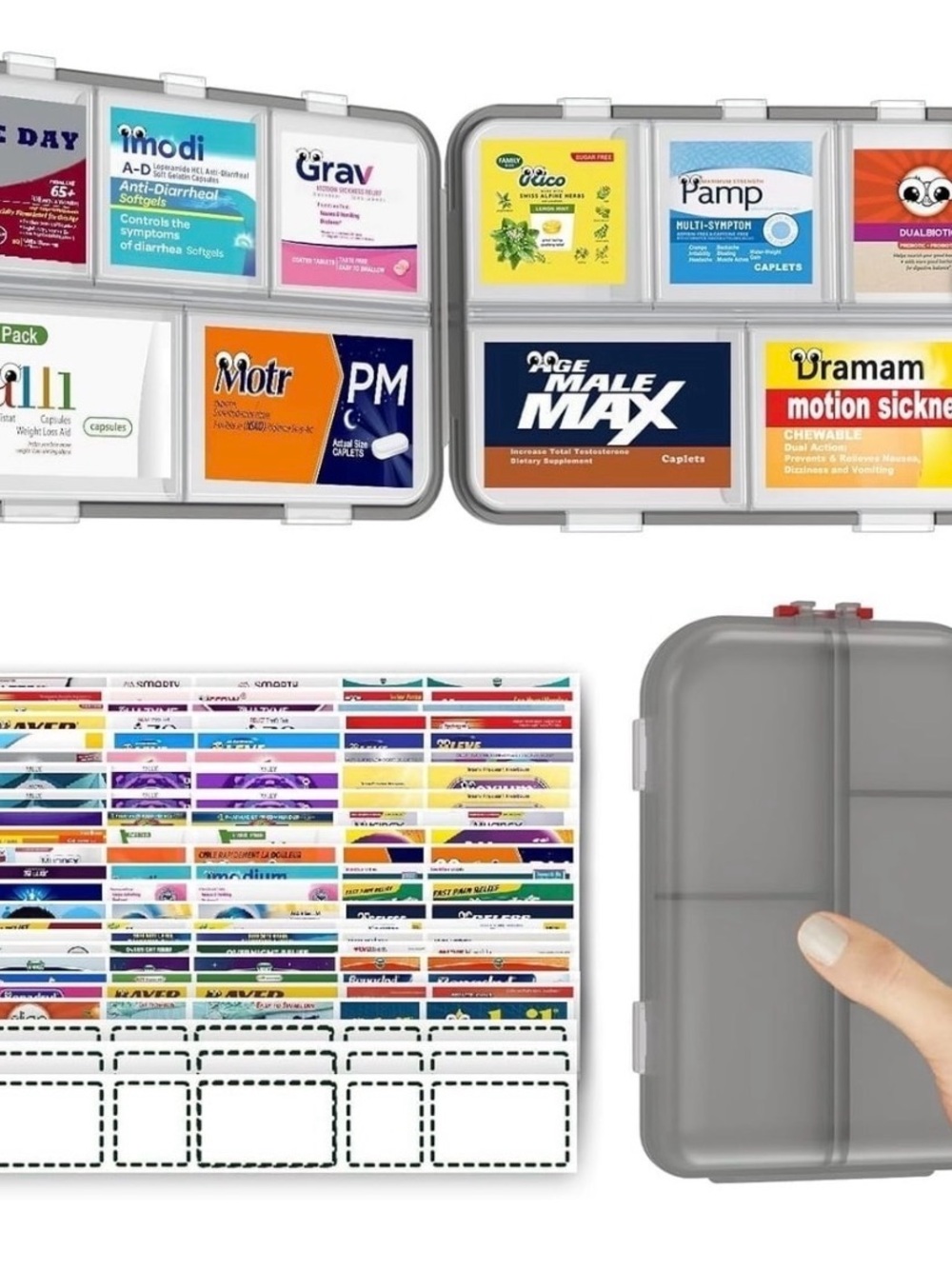 Travel Pill Organizer Case - Gray